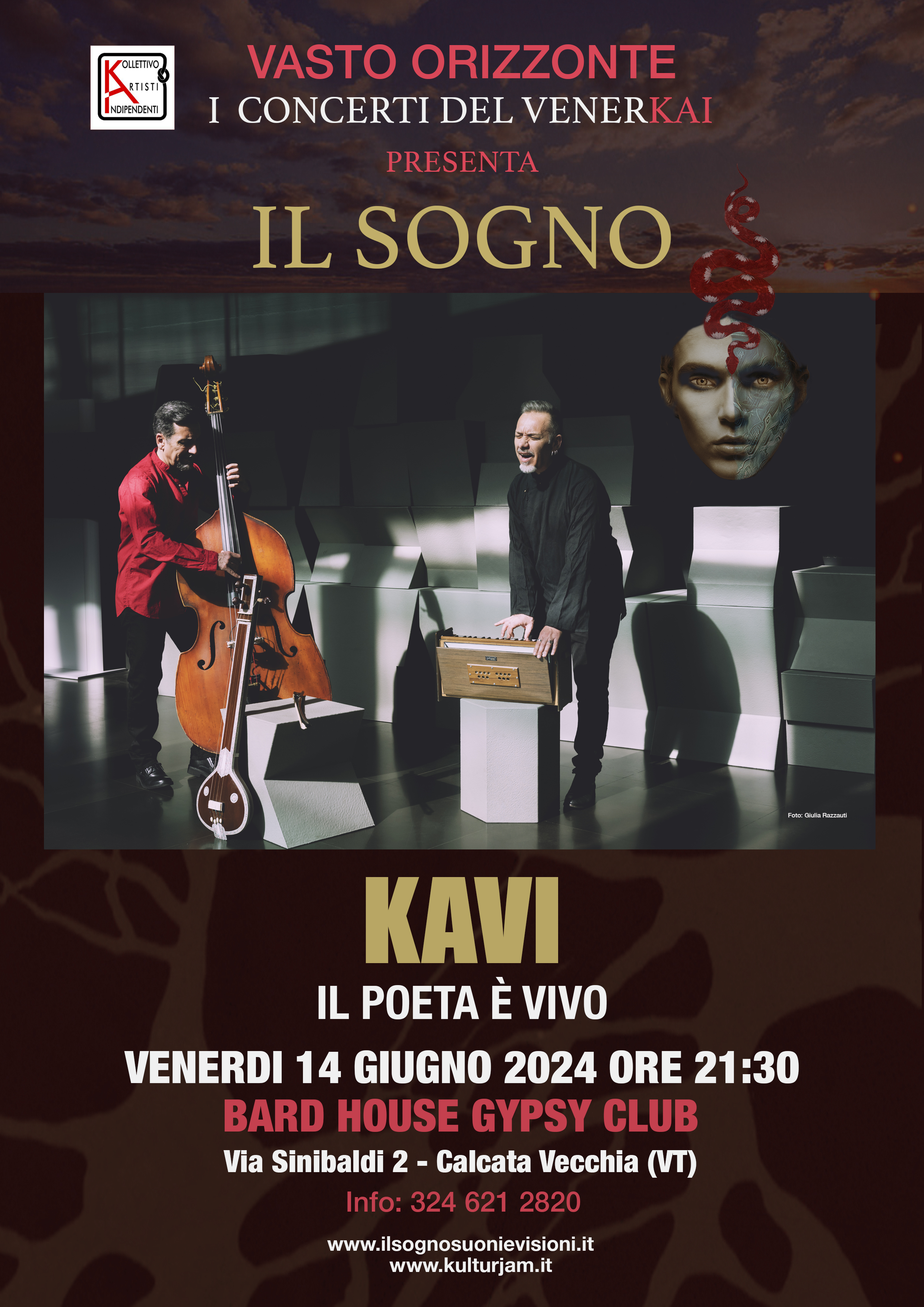 Il Sogno in concerto al Bard House Gypsy Club di Calcata venerdì 14 giugno